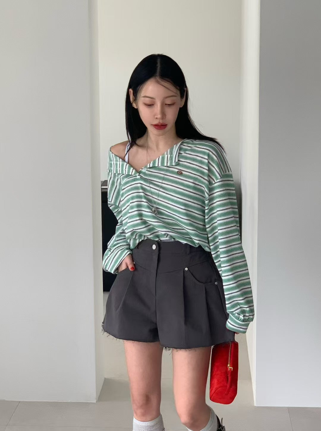 MS60318 High waist A line shorts