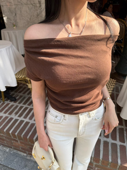 MS60608 Embroidery off shoulder top