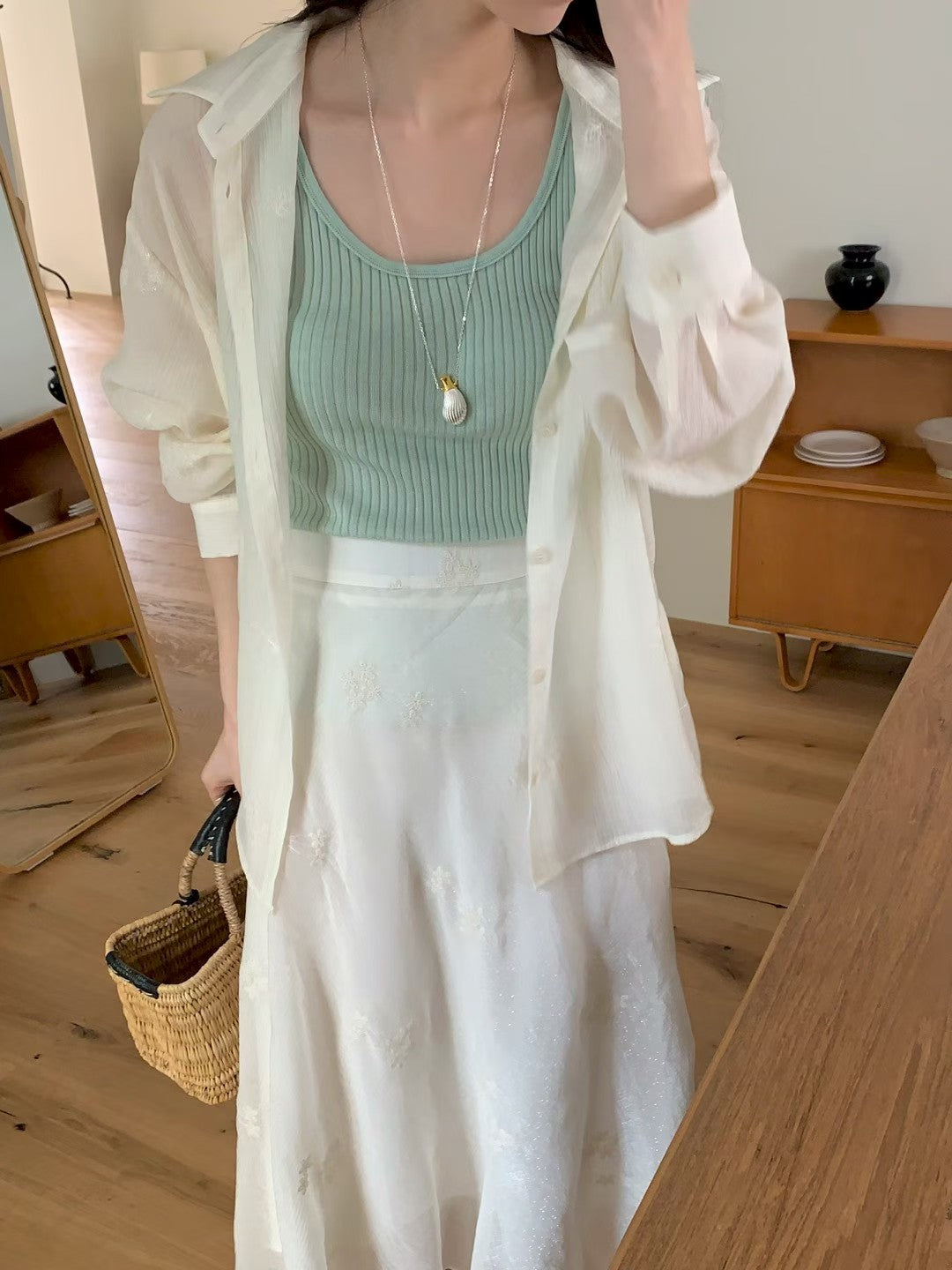 MS60441 Air veil sheer shirt