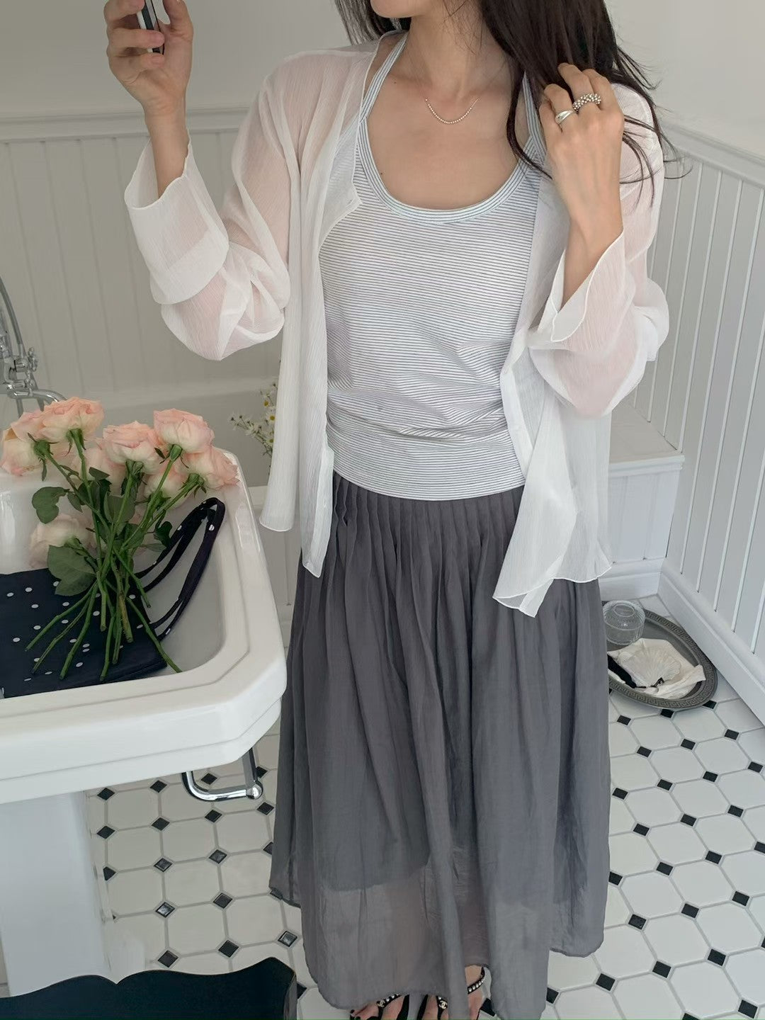 MS60545 Icy chiffon cardigan