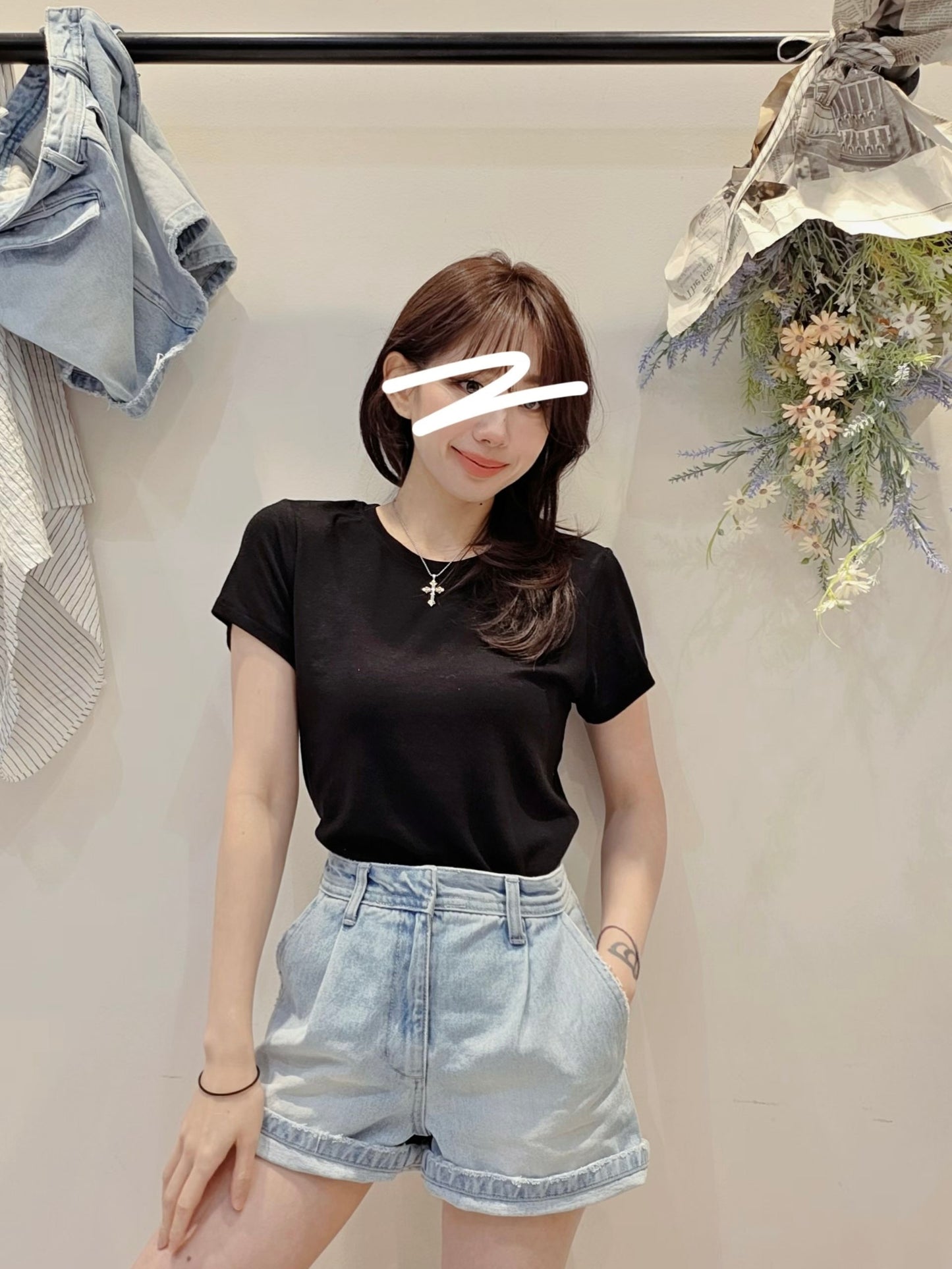 MS60511 Cooling denim shorts