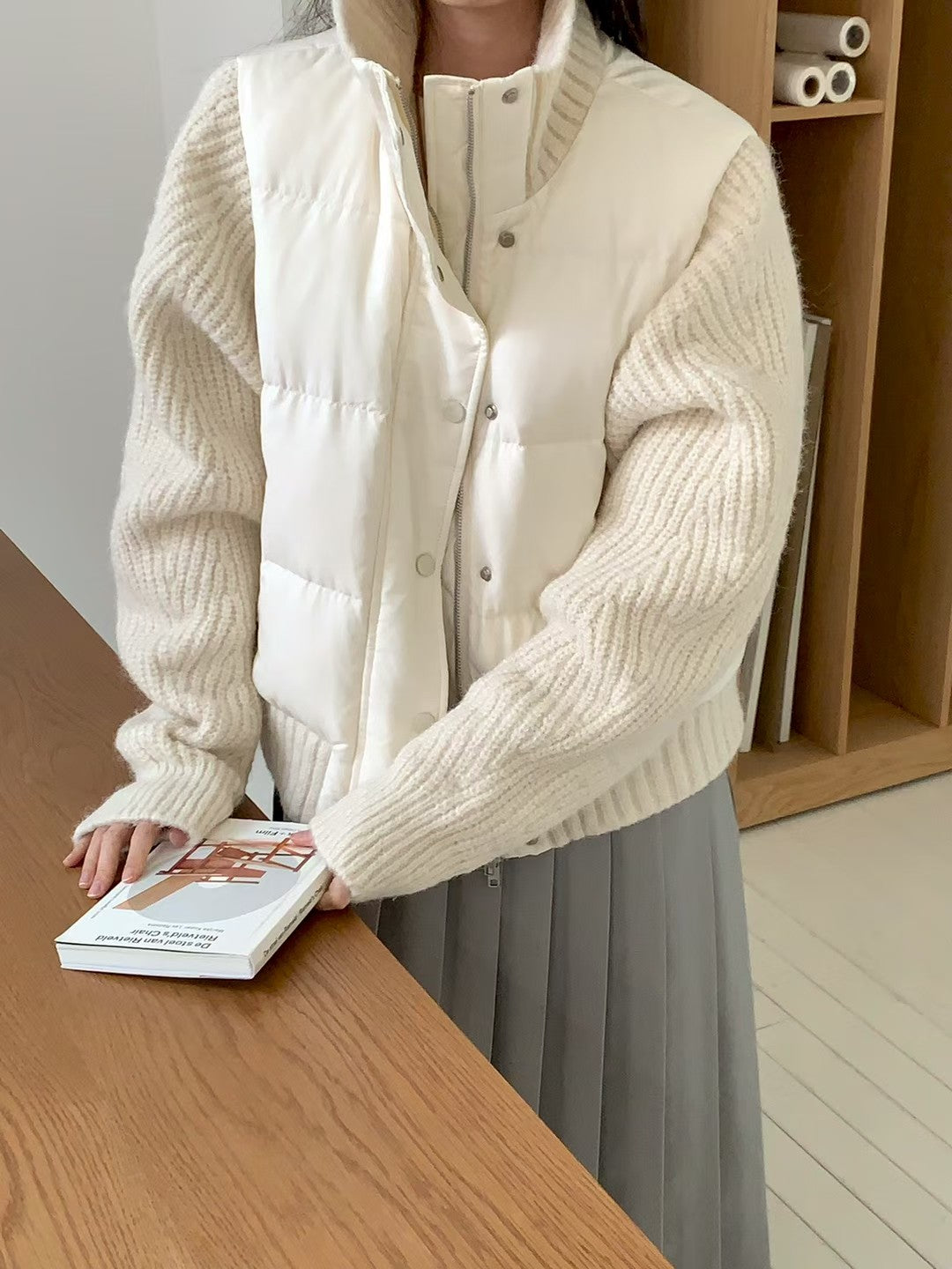 MS51084 Wool knit duck down jacket