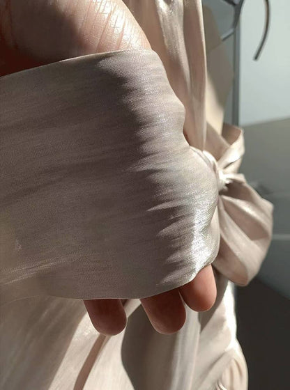 MS50955 Shinning tie blouse