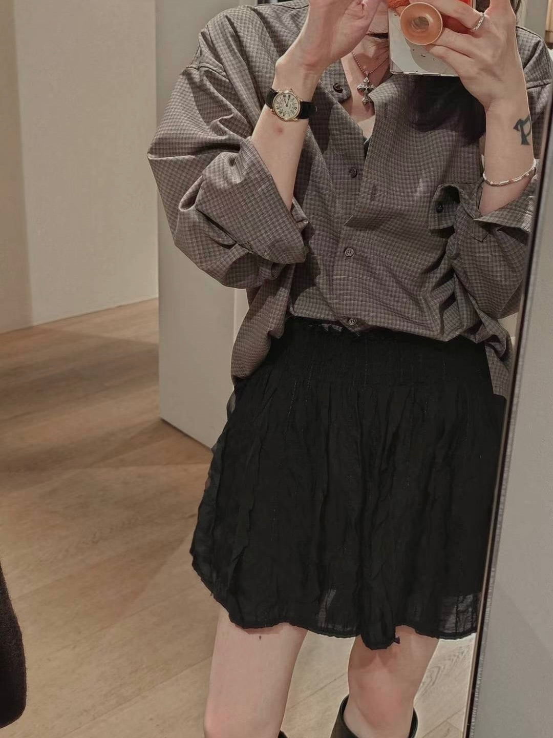 MS51118 Theresa checked blouse