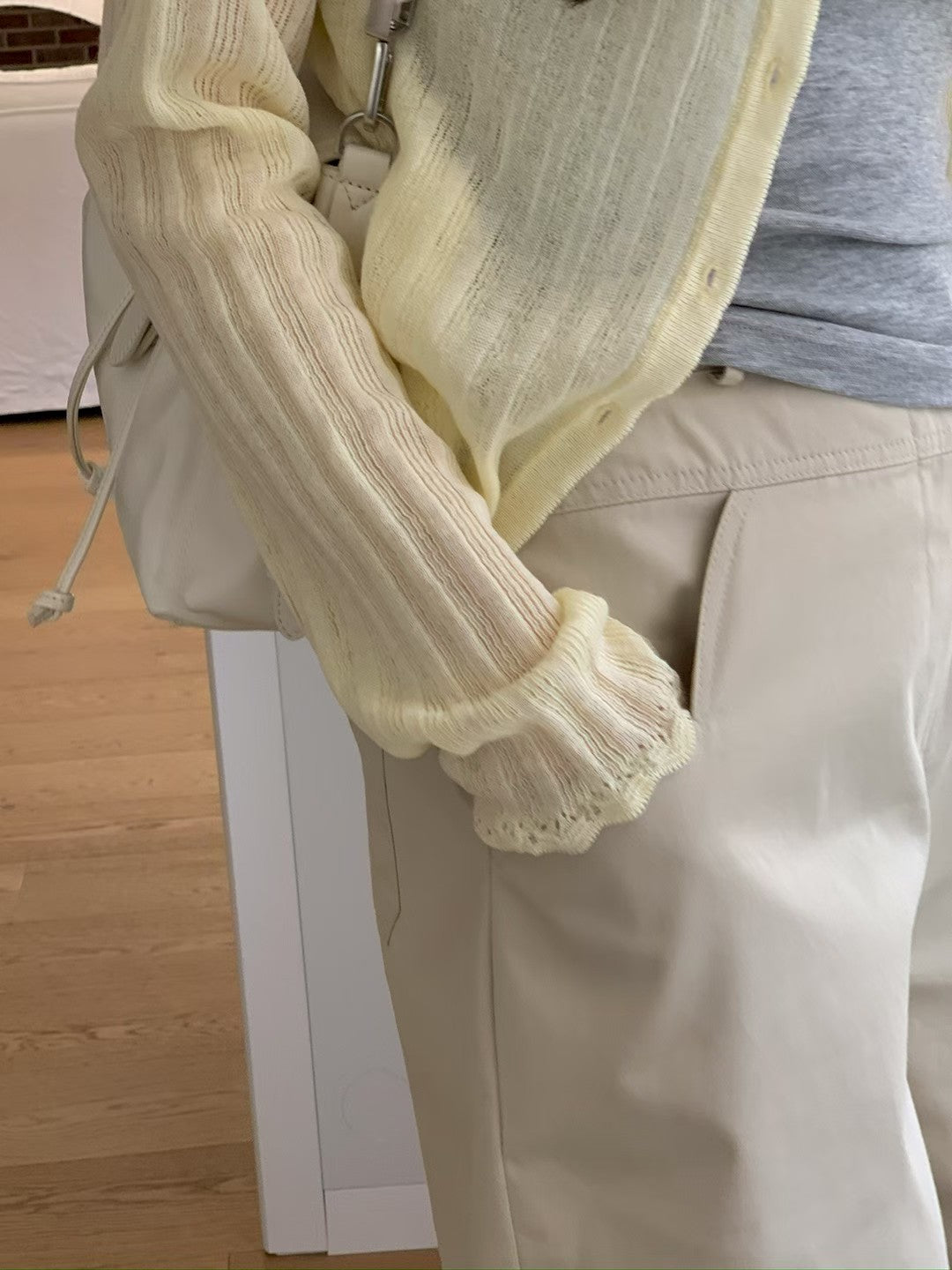 MS60442 Soft veil knit cardigan