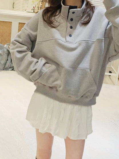MS51241 Mix color fleece sweater