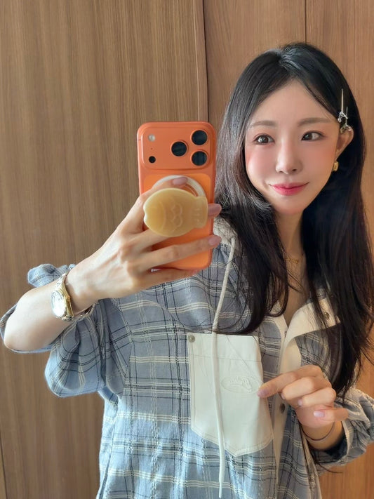 MS60351 Ivy checked hoodie blouse