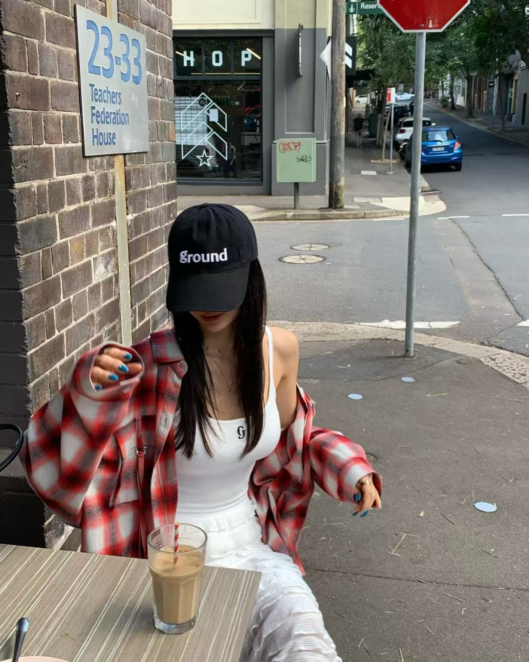 MS60215 Vintage checked blouse outer