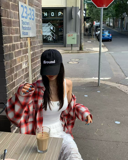 MS60215 Vintage checked blouse outer