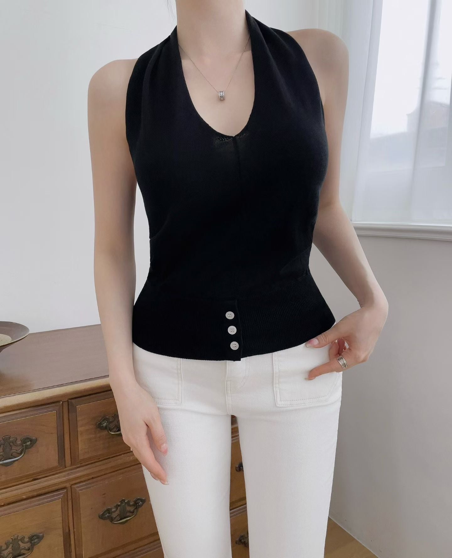 MS60506 Halter knit top