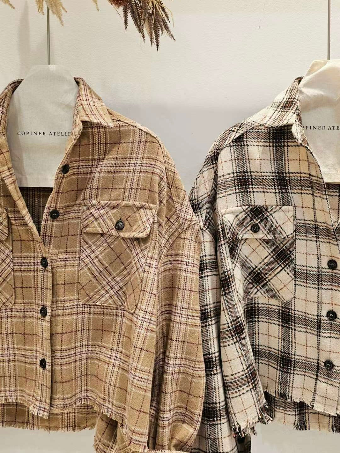 MS51080 British checked blouse outer