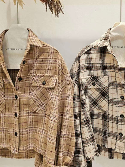 MS51080 British checked blouse outer