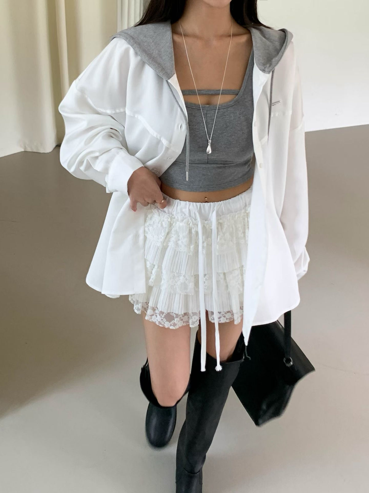 MS60822 Soft airy hoodie outer
