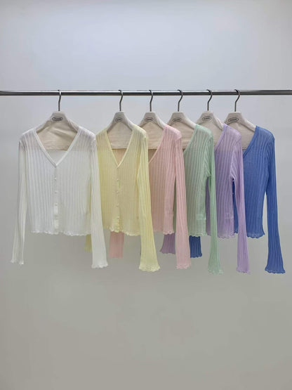 MS60442 Soft veil knit cardigan