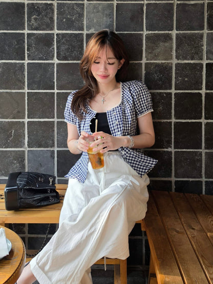MS60702 Luxe checked blouse