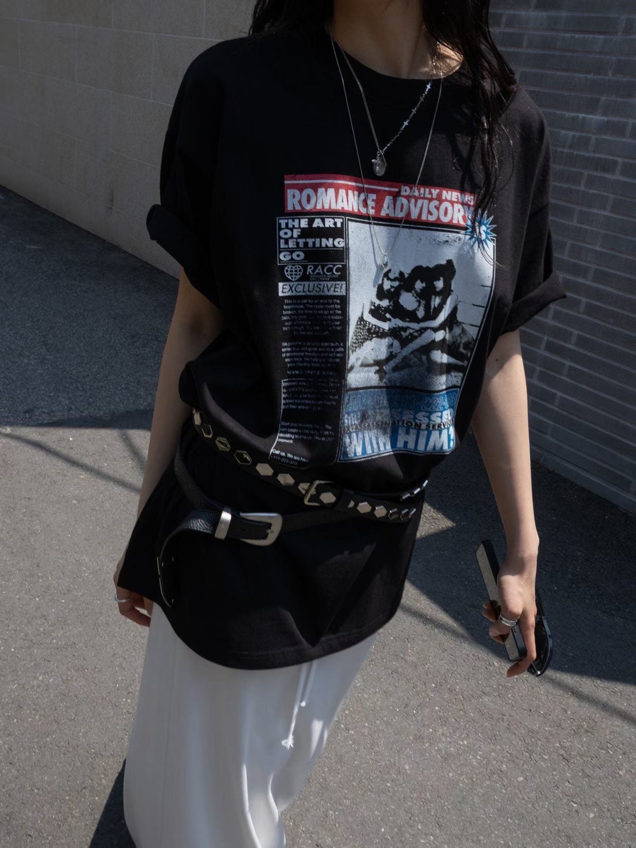 MS60521 Newspaper graphic tshirt