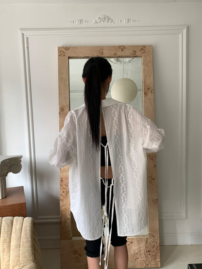 MS60403 Veil whisper tie back blouse