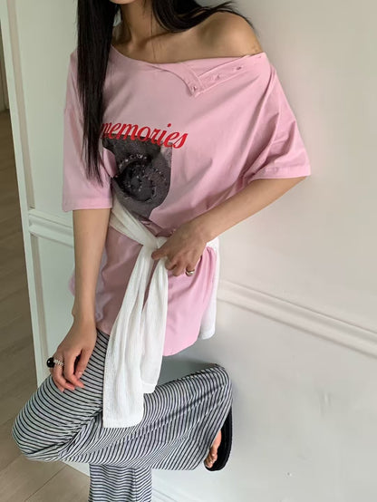 MS60723 Retro off shoulder tee