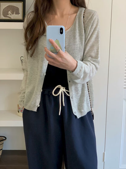 MS60313 Lightweight button knit cardigan