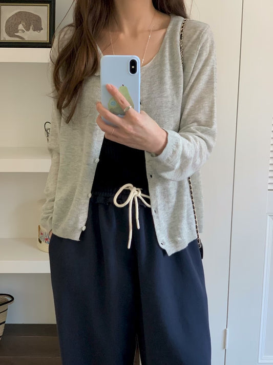 MS60313 Lightweight button knit cardigan