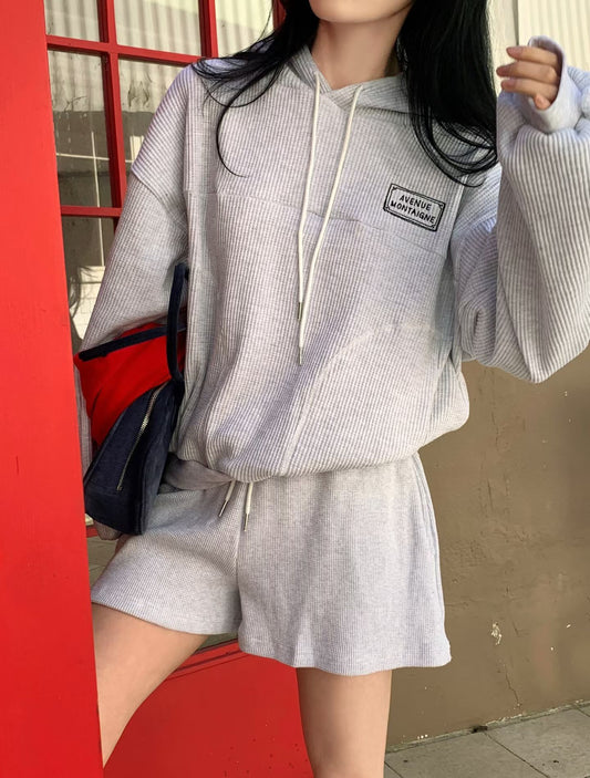 MS60345 Waffle hoodie top