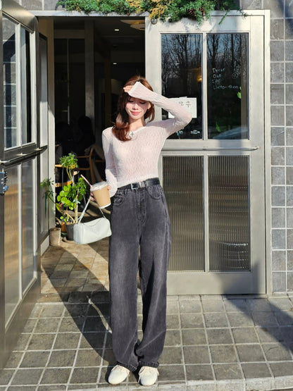 MS60331 Straight cut denim pants