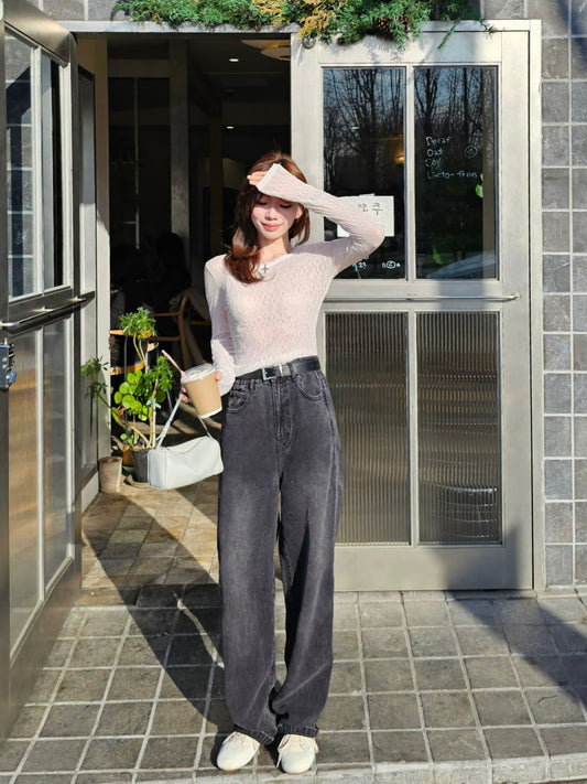 MS60331 Straight cut denim pants