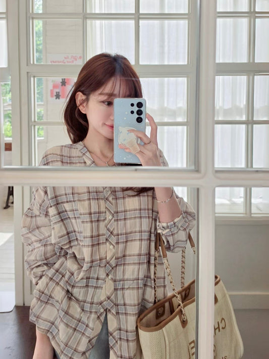 MS60503 Soft checked blouse