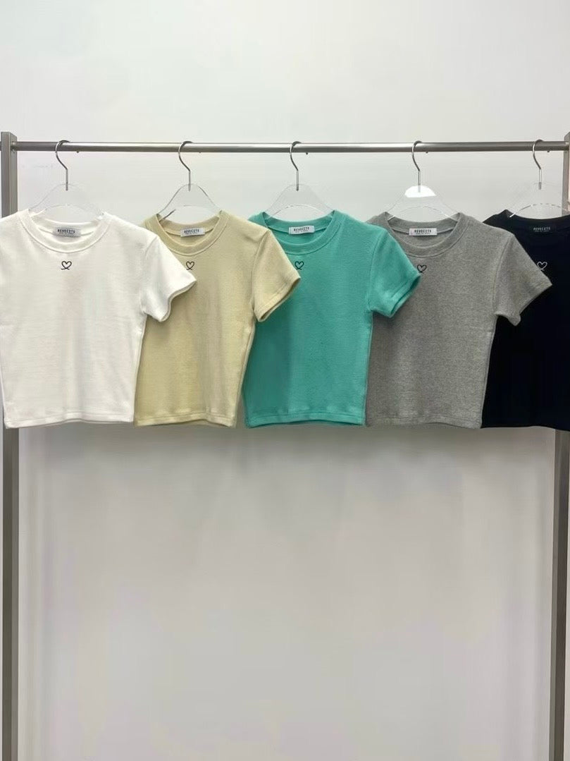 MS51238 Mini heart crop top