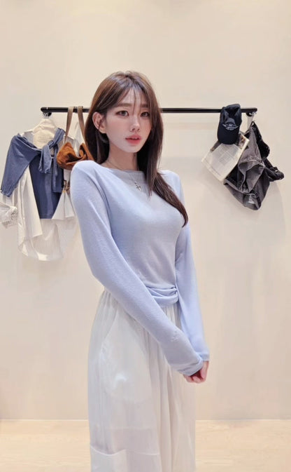 MS60911 Eve boatneck wool blended top