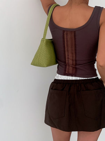 MS60227 Lace back tank top