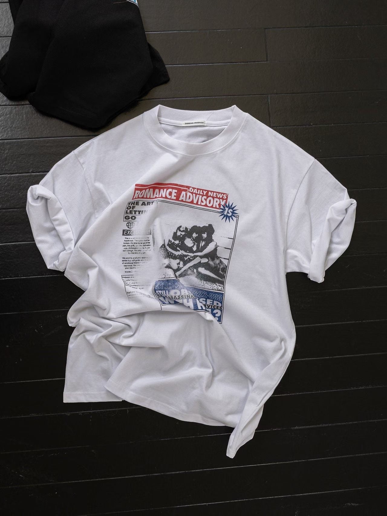 MS60521 Newspaper graphic tshirt