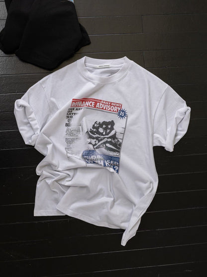 MS60521 Newspaper graphic tshirt
