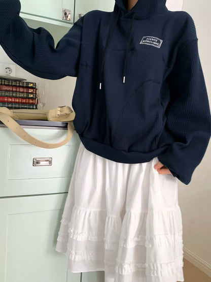 MS60345 Waffle hoodie top