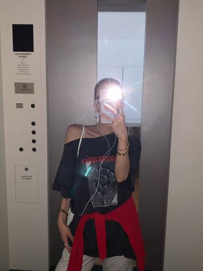 MS60723 Retro off shoulder tee