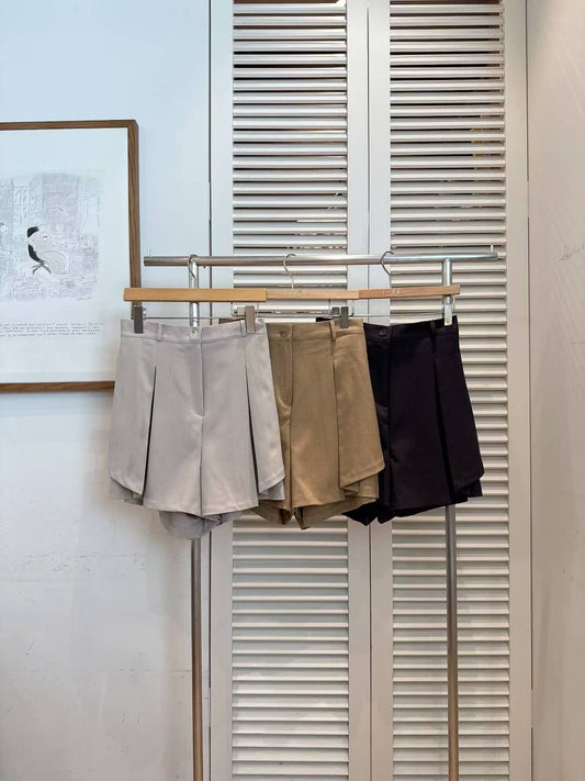 MS51022 High waist pleated shorts