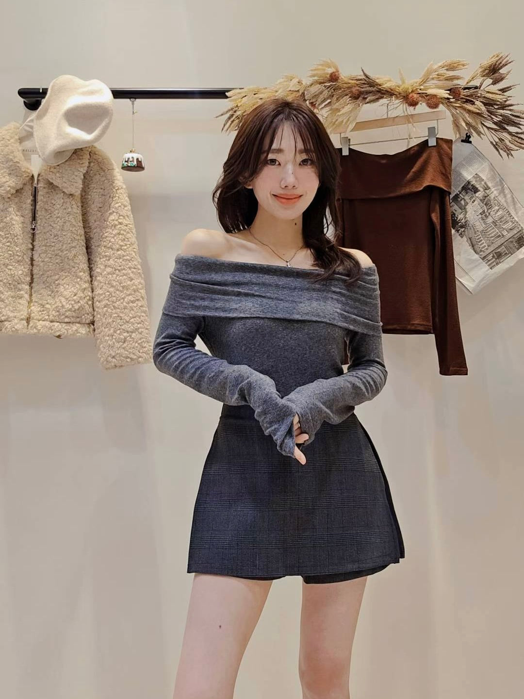 MS51239 Amy checked skorts