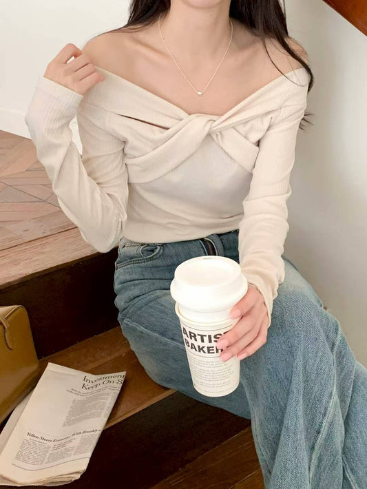 MS51053 Serene ribbon off shoulder top