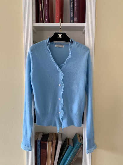 MS60256 Soft ruffle wool cardigan