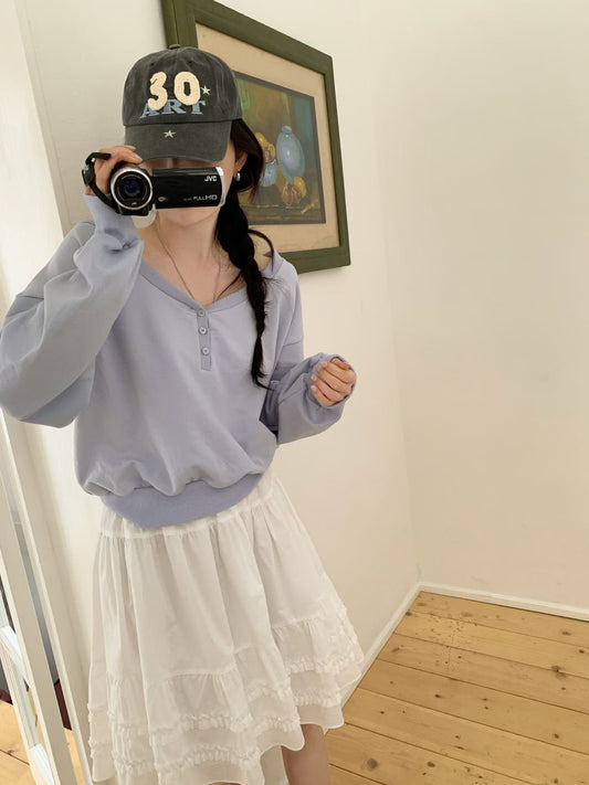 MS60456 Fion button long sleeve top