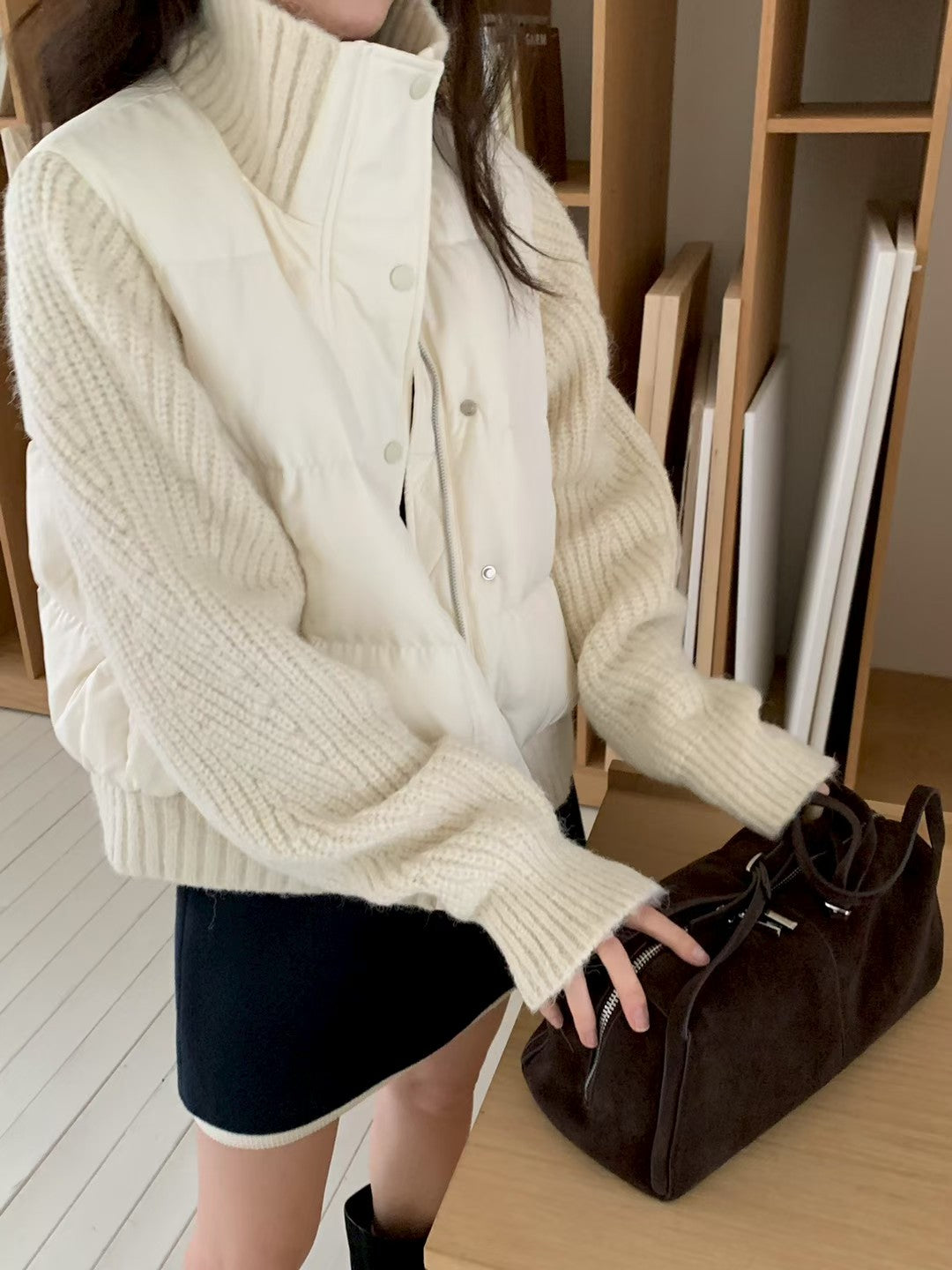 MS51084 Wool knit duck down jacket