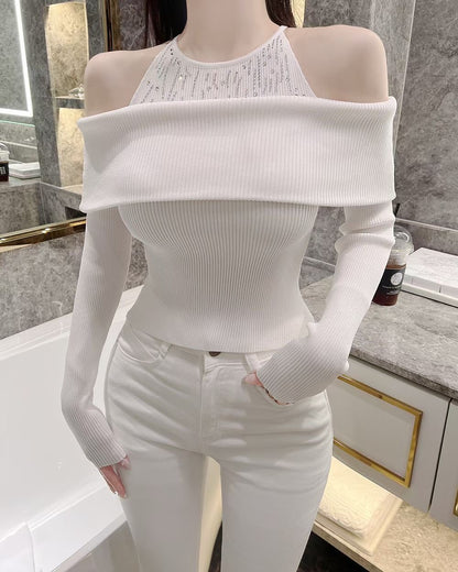 MS51010 Crystal off shoulder top