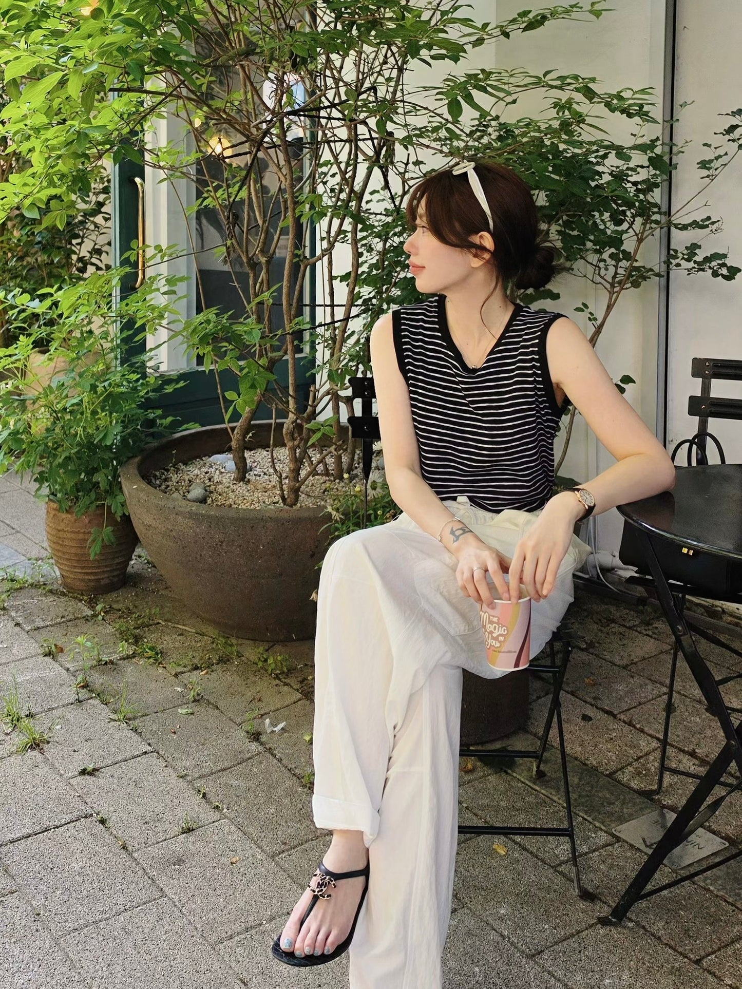 MS60604 Daily stripes tank top