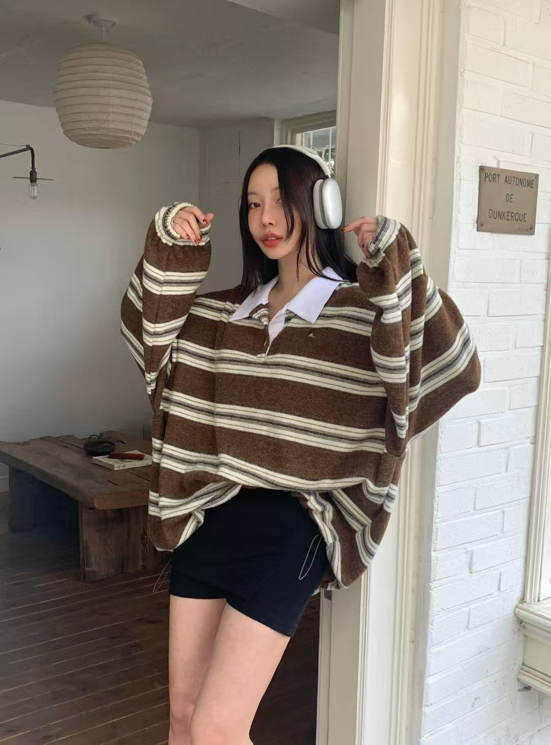 MS51107 Candy fur stripes top