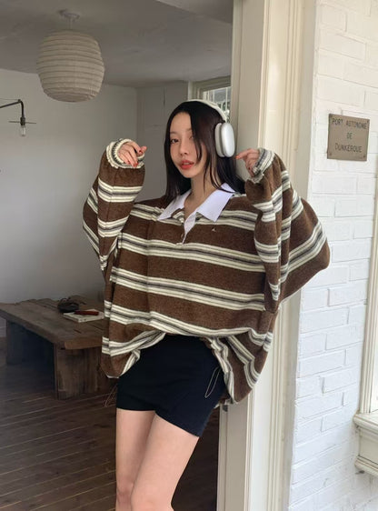 MS51107 Candy fur stripes top