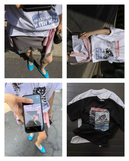 MS60521 Newspaper graphic tshirt