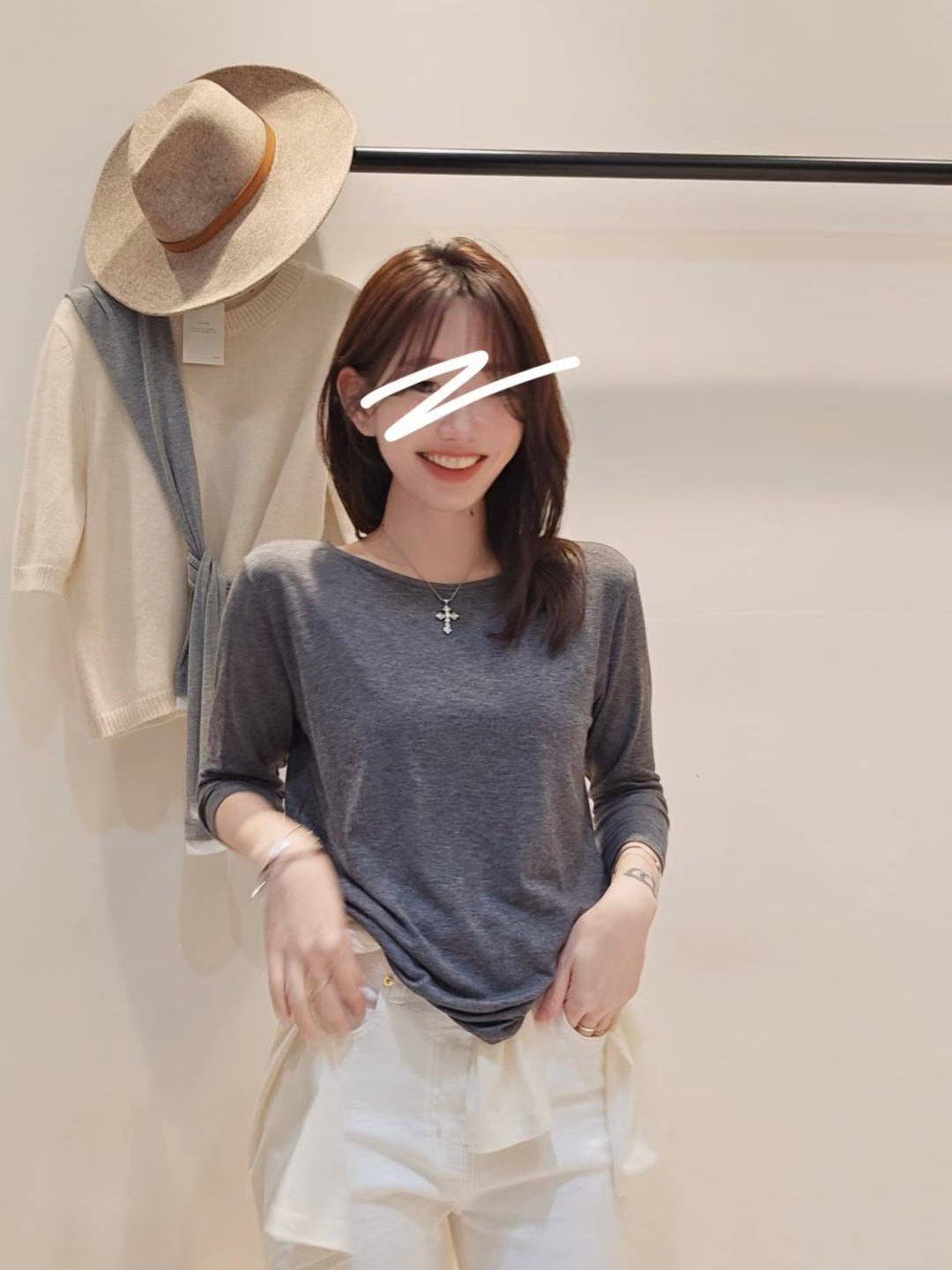 MS50945 Wool tencel blended jersey tee