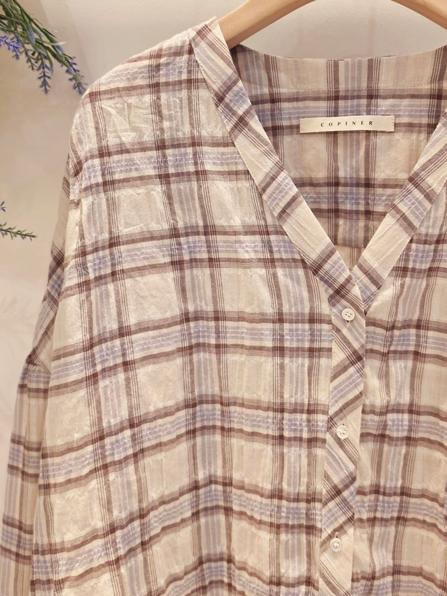 MS60503 Soft checked blouse