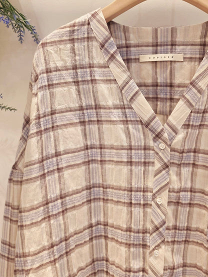 MS60503 Soft checked blouse