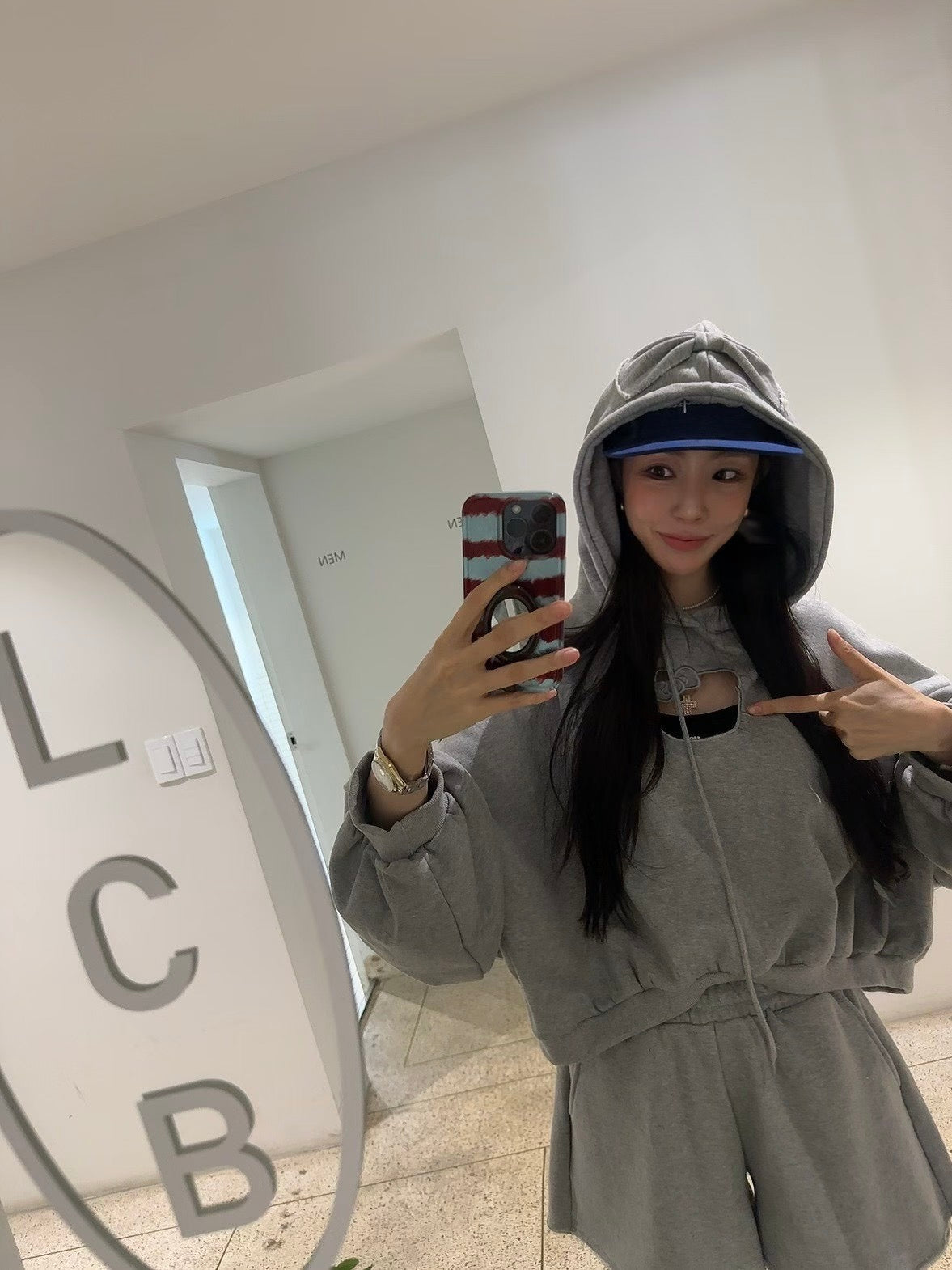 MS51037 Kitty ribbon hoodie